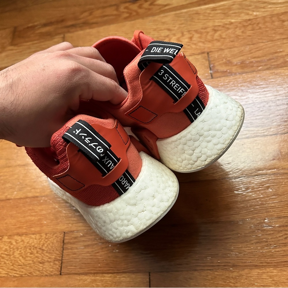 Men’s Orange Adidas NMD Boost Shoes - Picture 6 of 10